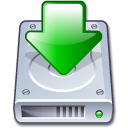 Exemple d'icone indiquant qu'un fichier peut être enregistré, voire téléchargé, sur l'ordinateur de l'utilisateur.