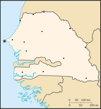Szenegál elhelyezkedése