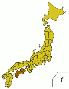 מיקום האי שיקוקו בארכיפלג היפני