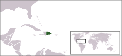 Geografisk plassering av Den dominikanske republikken