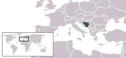 Geografisk plassering av Bosnia-Hercegovina