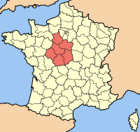 Položaj regije Centre u Francuskoj