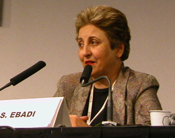 شيرين عبادي (21 يونيو 1947 -) محامية إيرانية وقَاضِية ومُدافِعة عن حقوق الإنسان، ومُؤسِّسة مَركَز الدِّفاع عن حُقوقِ الإنسَانِ في إيرَانَ.