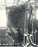 Launching of German ocean liner Cap Arcona, 14 May 1927.