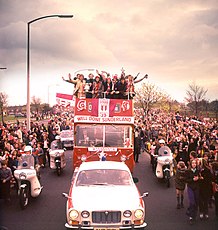 Игроки и болельщики «Сандерленда» на параде в 1973 году