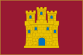 Historical flag of Castilla on a crimson background.