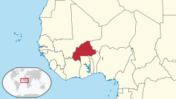 Geografisk plassering av Burkina Faso