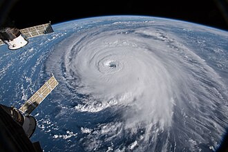 View of a tropical cyclone from space