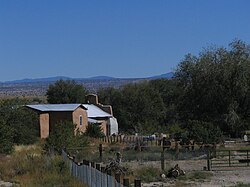 Hernandez in 2006, showing the old church at a similar viewpoint to that used by Ansel Adams in 1941.
