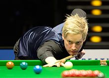 Photo of Neil Robertson lining up a shot