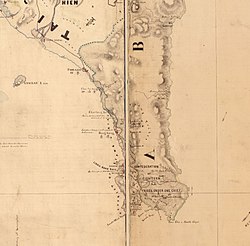 李仙得在1870年所繪之地圖，並在恆春半島東南部分標示瑯嶠十八社（Confederation of Eighteen Tribes under one Chief）之區域。