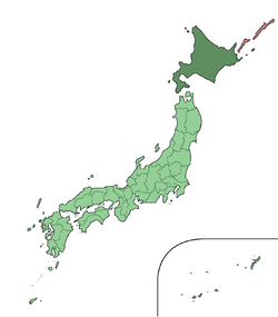 האי הוקאידו (בצבע ירוק כהה במפה)