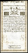 POL-A2a-Bilet Skarbowy-10 Zlotych (1794 First Issue)