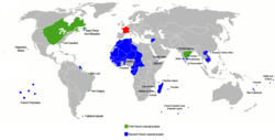 Global map of French colonial empire