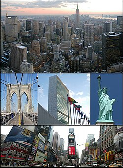 Үөһээ хаҥастан: Манhэттэн Рокфеллер Киинин соҕуруута, Бруклин күргэтэ, Холбоһуктаах Нациялар салалтата, Көҥүл статуята уонна Times Square