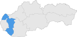 Poloha kraja Trnava na Slovensku (klikacia mapa)
