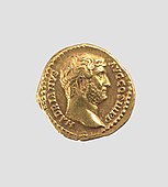 Roman aureus of Hadrian; 134–138 AD; 7.4 g; Metropolitan Museum of Art