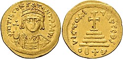 Note the exergue on the reverse "OB+✱" The solidi of Constantinople bore the legend "CONOB", and the OB+✱ indicated that the coin was of a lighter weight than the standard.