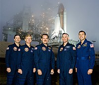 Zľava doprava: Pierre Thuot, John Casper, John Creighton, Richard Mullane, David Hilmers