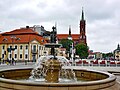 Białystok – fragment rynku z fontanną