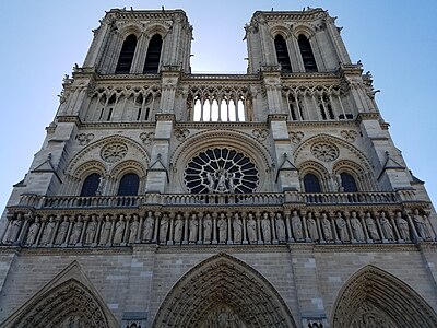 Fasada Notre-Dame de Paris.