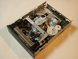 VXA-1 tape drive, cover removed, top view