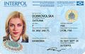The front of the card-form Interpol Travel Document