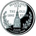 The dome of the statehouse is depicted on the Maryland state quarter.