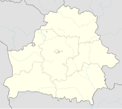 Mapa konturowa Białorusi, w centrum znajduje się punkt z opisem „Kuropaty”