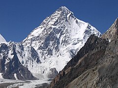 El K2, en la cordillera del Karakórum, en la provincia pakistaní de Gilgit-Baltistán, es la segunda montaña más alta del mundo.