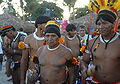 Kuikuro men at the closing ceremony of the ninth edition of the Indigenous Peoples Games in Brazil