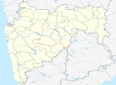 Mapa konturowa Maharasztry, blisko lewej krawiędzi znajduje się punkt z opisem „BOM”