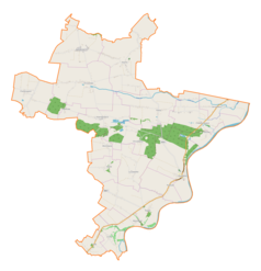 Mapa konturowa gminy Opatowiec, po prawej nieco na dole znajduje się punkt z opisem „Opatowiec”