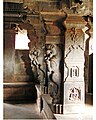 Granite yali pillars, Rameshwara Temple, Keladi, Shimoga District