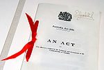 ඕස්ට්‍රේලියාව Act 1986 (United Kingdom) document, located in Parliament House, Canberra