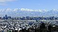 呉羽山からみた冬の富山市街と立山連峰