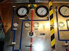 Wet bell supply gas panel (left)