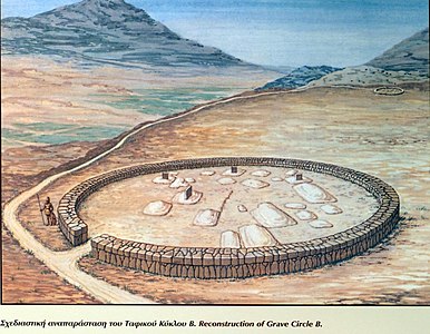 Реконструкция могильного круга Б в Микенах