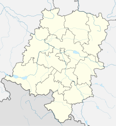 Mapa konturowa województwa opolskiego, w centrum znajduje się punkt z opisem „Sindbad Sp. z o.o.”