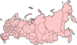 جایگاه جمهوری کاباردینو-بالکاریا بر روی نقشه فدراسیون روسیه