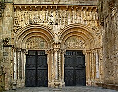 Fachada de las Platerias (1103-1117) de la catedral de Santiago de Compostela