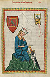 Codex Manesse, UB Heidelberg, Cod. Pal. germ. 848, fol. 124r, Herr Walther von der Vogelweide