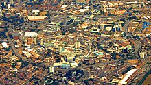 Aerial photograph showing the whole city centre