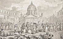 1792. szeptember 3-án a Salpetrière börtönnél prostituáltakat és őrülteket mészárolnak le