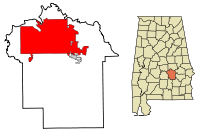 Smještaj Montgomerya u gradskom okrugu Montgomery i okruga u saveznoj državi Alabama