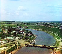Волга у Ржеву, Првом граду од извора. Фото с почетка XX века.
