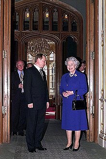 Putin meets the Queen Elizabeth II on 17 April 2000