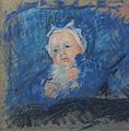 Het blauwe kind (1884) Mary Cassatt, Museum Langmatt, Zwitserland