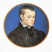 A round portrait of a young man.