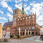 Town Hall and St. Nicholas' church in Stralsund, from around 1250 to 1400, Germany